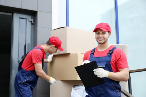 Chelsea flat move with boxes and careful lifting support