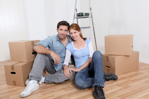 Chelsea flat relocation with boxes and furniture prepared for transport