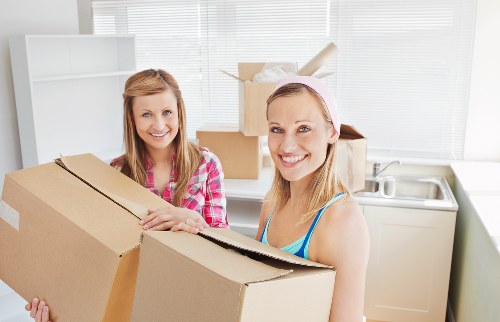 Moving boxes and household items ready for a house removal in Chelsea